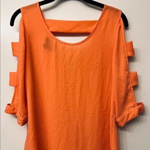 Women orange business blouse